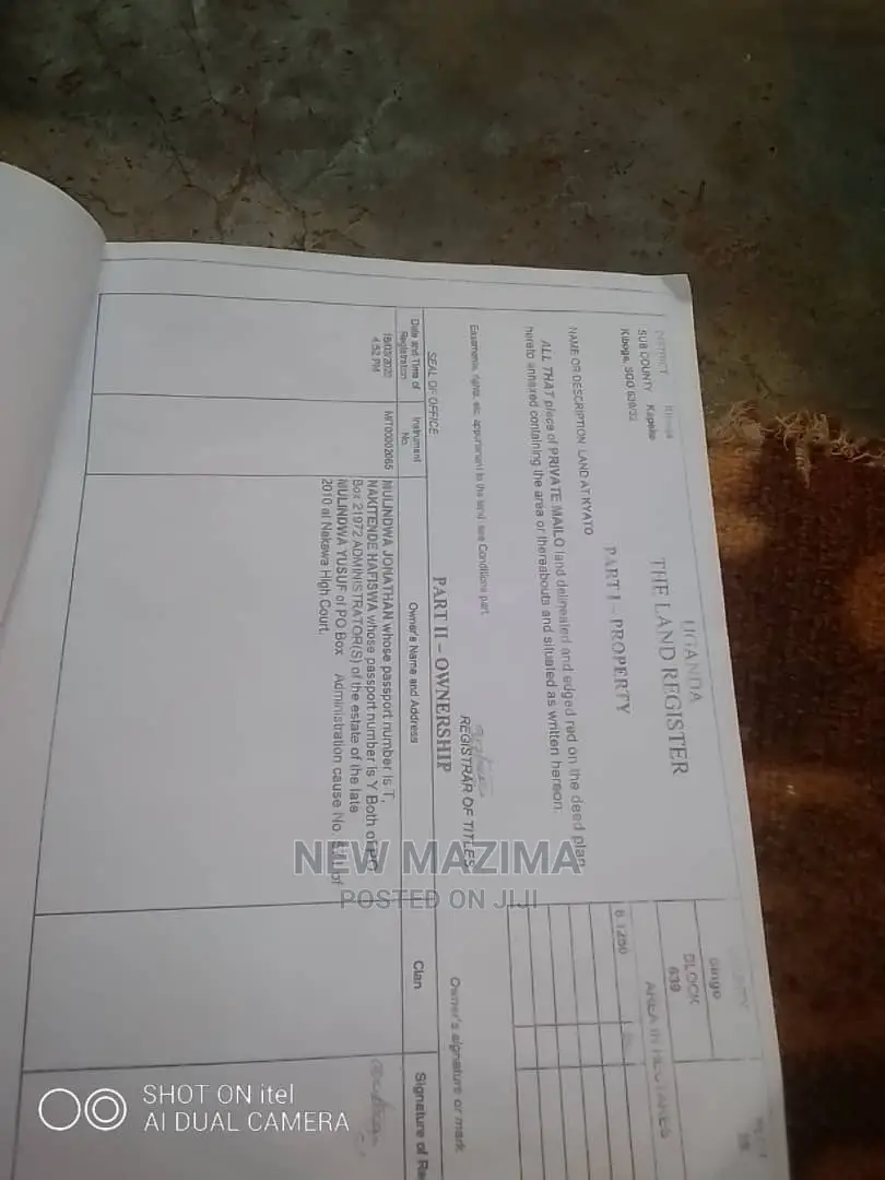 20 Acres With Ready Private Title on Sale Lwamata Kiboga in Central Division