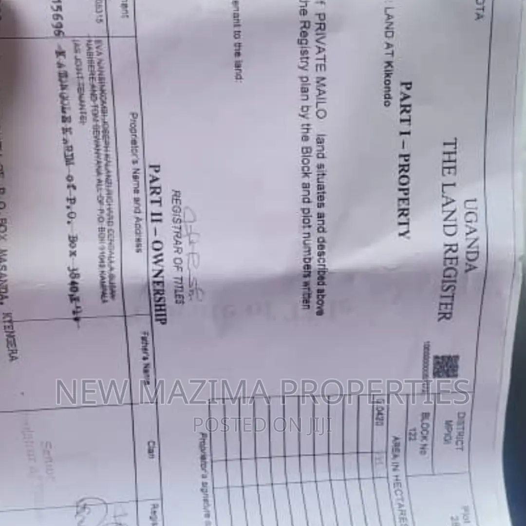 Verynice Titled Plot Onquicksale in Maya Nakirebe Masaka Rd in Division A
